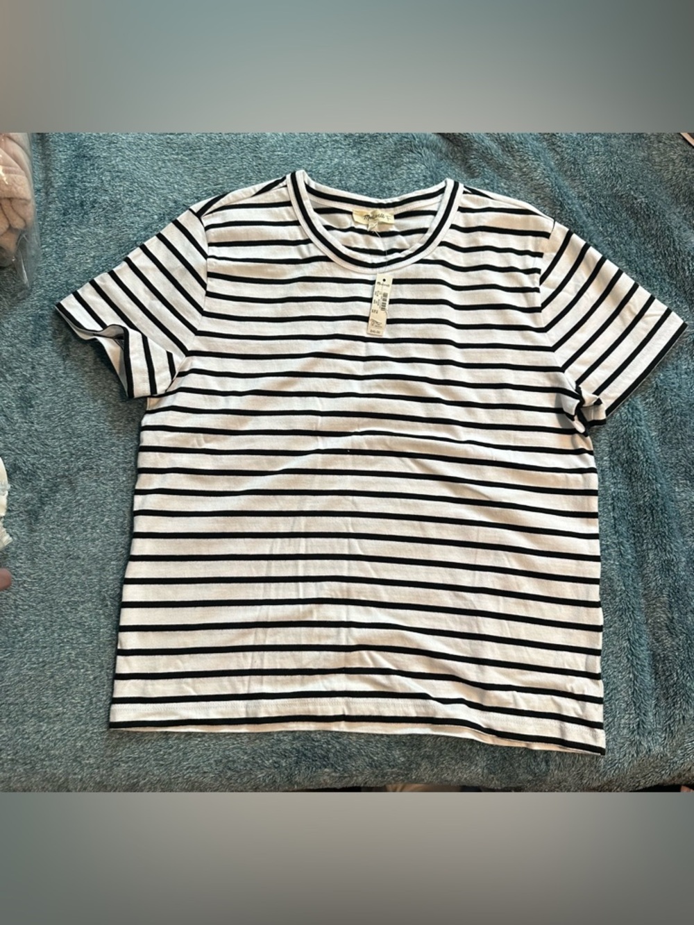 Madewell Black & White Striped Short Sleeve Tee